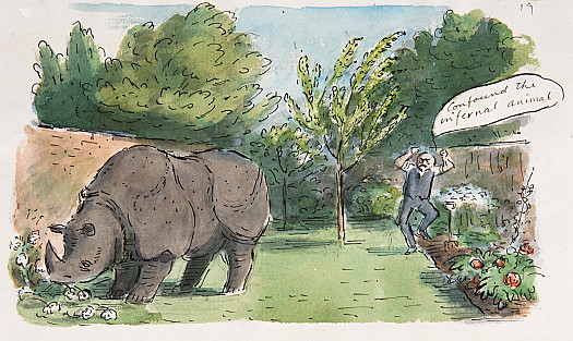 The only trouble was that the Rhinoceros was very fond of eating dahlias