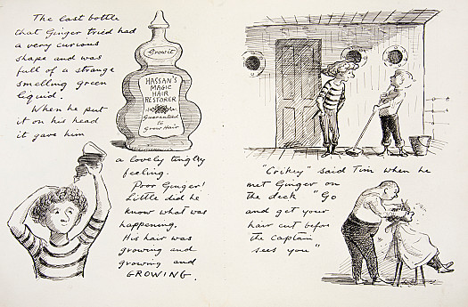 The last bottle that Ginger tried had a very curious shape and was full of a strange smelling green liquid