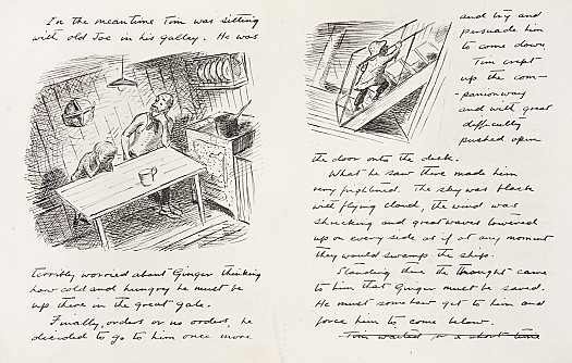 In the meantime Tim was sitting with old Joe in his galley