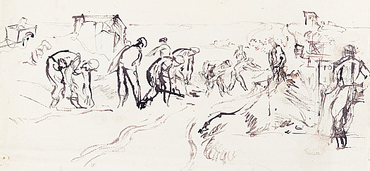 Pioneers Clearing Sand from Roadway