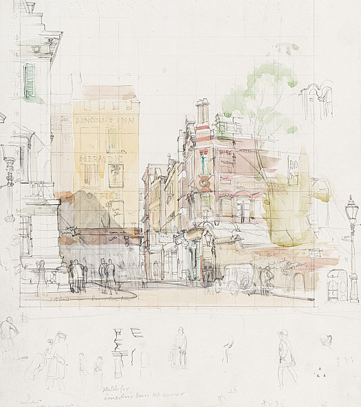 Sketch For Lincoln's Inn N E Corner