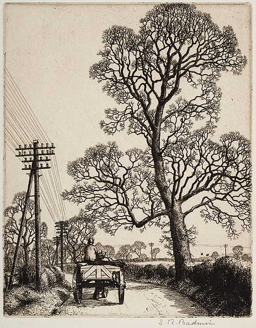 Elm and Cart At Mells, Somerset