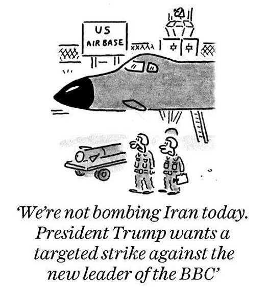 We're not bombing Iran today. President Trump wants a targeted strike against the new leader of the BBC