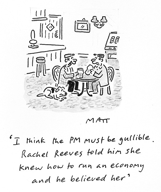 I think the PM must be gullible. Rachel Reeves told him she knew how to run an economy and he believed her