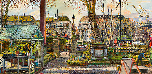 Toward Lambeth Bridge from the Garden Museum