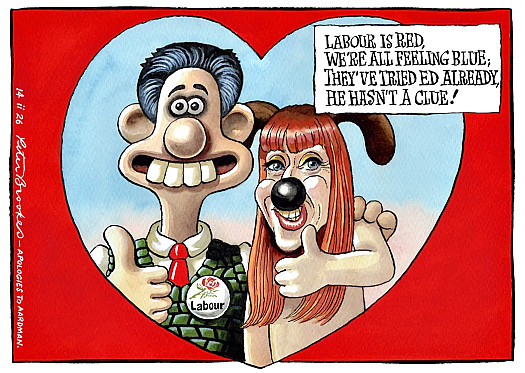 Labour is red,We are all feeling blue;They've tried Ed already,He hasn't a clue!
