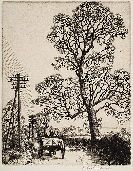 Elm and Cart At Mells, Somerset