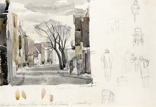 Study for Cheyne Row (from the N)Etching and Painting