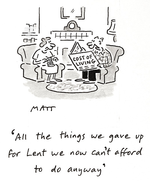 All the things we gave up for Lent we now can't afford to do anyway