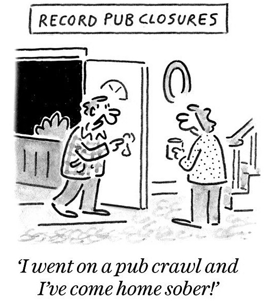 I went on a pub crawl and I've come home sober
