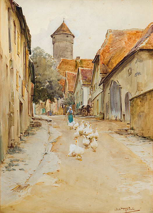 Woman Herding Geese, Rothenburg