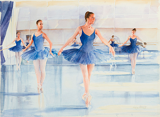 Blue Dancers In Front of the Mirror &ndash; English National Ballet School, March 1997