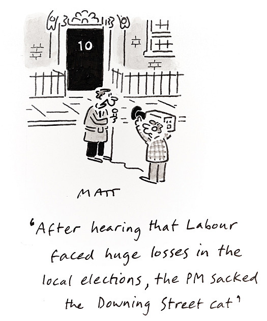 After hearing that Labour faced huge losses in the local elections, the PM sacked the Downing Street cat