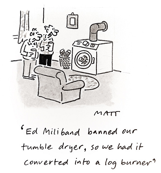 Ed Miliband banned our tumble dryer, so we had it converted into a log burner