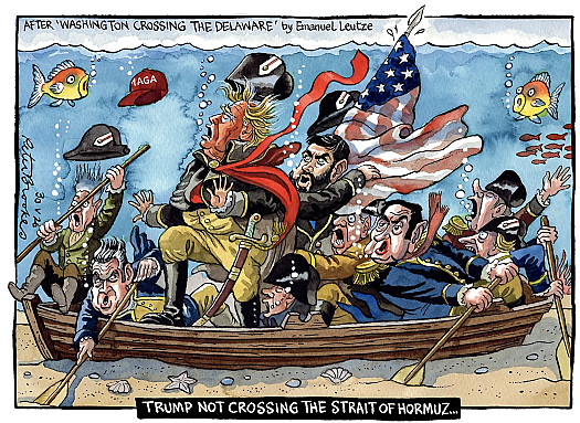 Trump not crossing the Strait of Hormuz ...