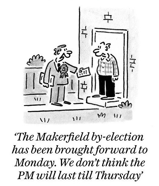 The Makerfield by-election has been brought forward to Monday. We don't think the PM will last till Thursday