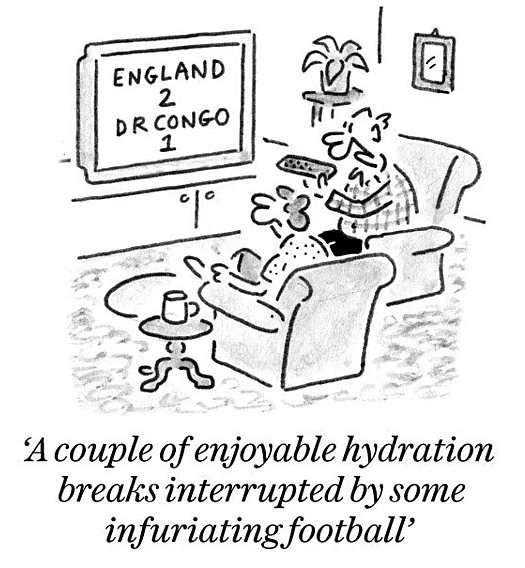 A couple of enjoyable hydration breaks interrupted by some infuriating football