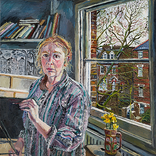 Self portrait of a worried Islington woman artist, aged 66