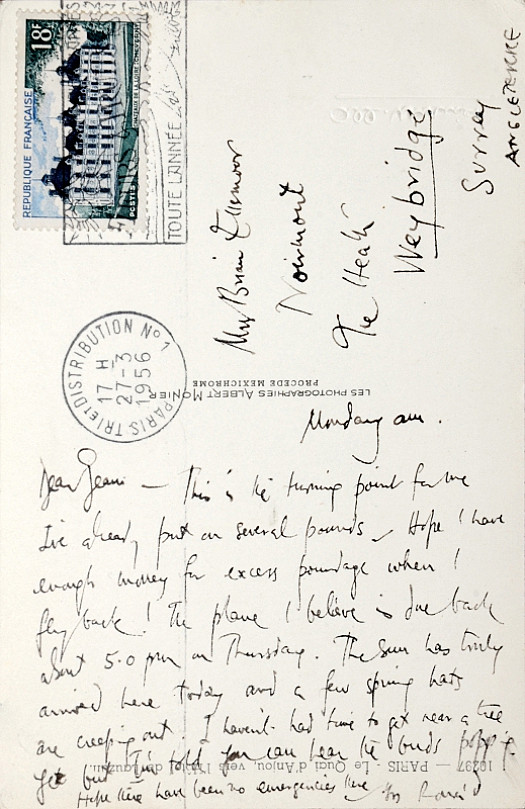 Letter to Jean EllsmoorMonday Am, March 1956