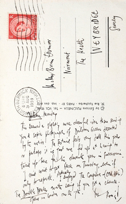 Letter to Jean EllsmoorDirleton, North Berwick, Monday 1959