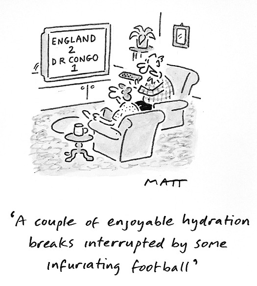 A couple of enjoyable hydration breaks interrupted by some infuriating football