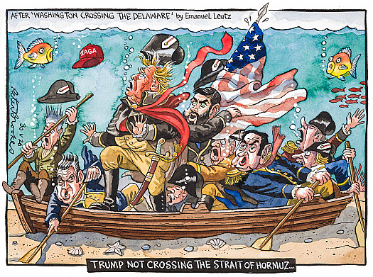 Trump not crossing the Strait of Hormuz ...