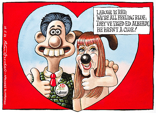 Labour is red,We are all feeling blue;They've tried Ed already,He hasn't a clue!