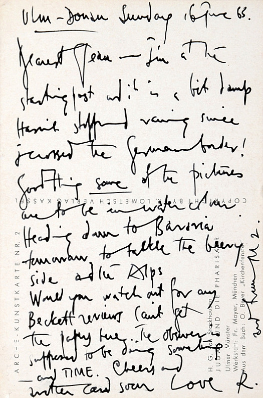 Letter to Jean EllsmoorUlm &ndash; Donau, Sunday 16 June 1963