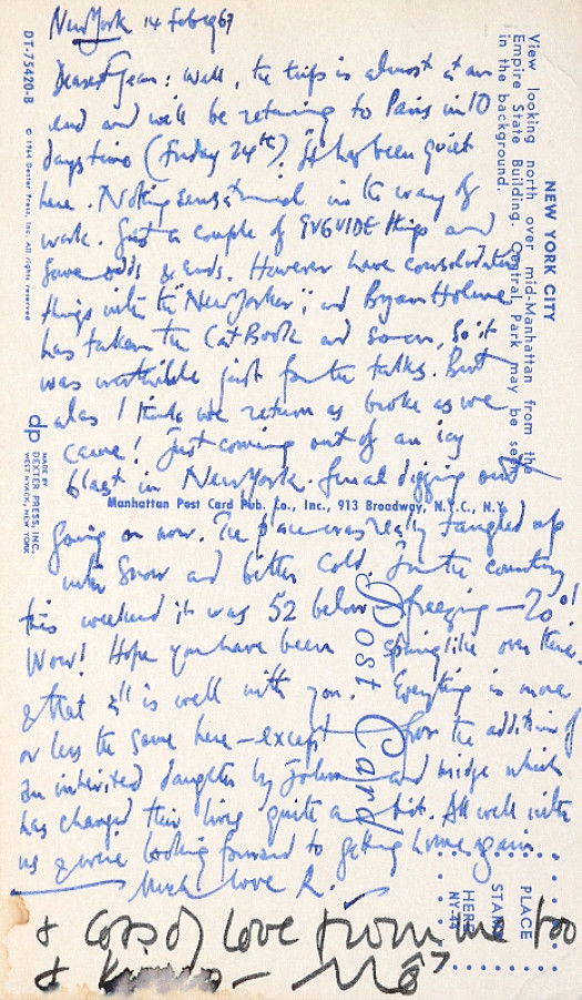 Letter to Jean EllsmoorNew York, 14 February 1967