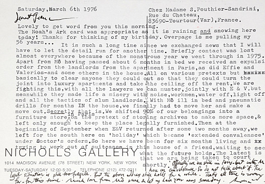 Letter to Jean EllsmoorSaturday 6 March 1976