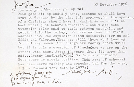 Letter to Jean Ellsmoor27 November 1976