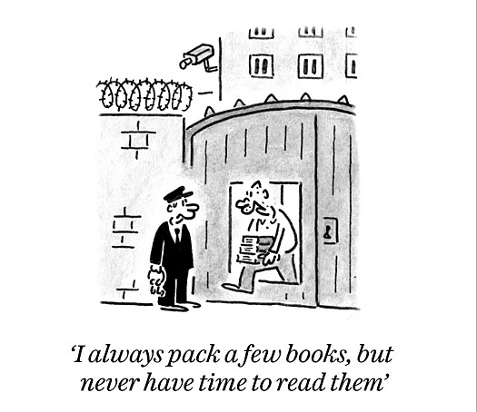 I always pack a few books, but never have time to read them