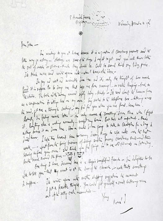 Letter to Jean EllsmoorWednesday, 12 December 1956