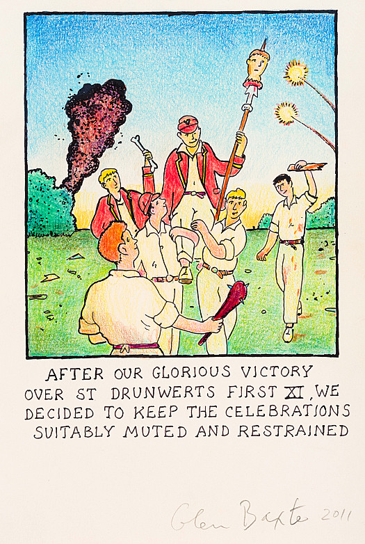 After our glorious victory over St Drunwerts first XI, we decided to keep the celebrations suitably muted and restrained