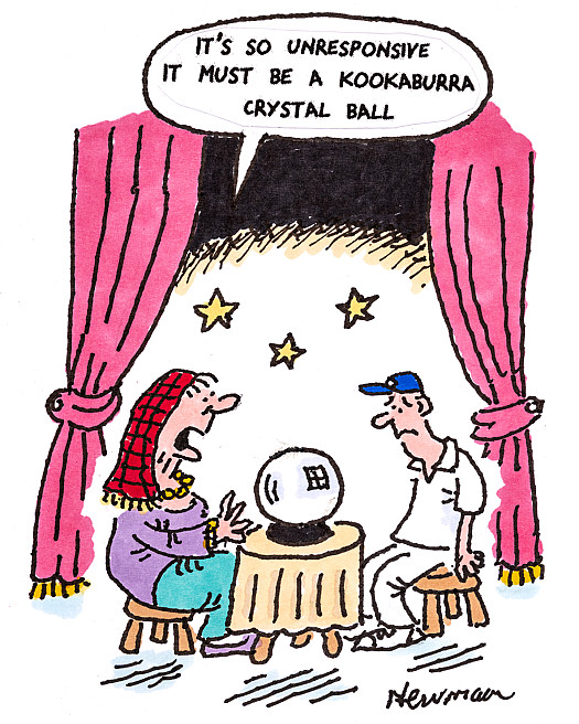 Its so unresponsive it must be a kookaburra crystal ball