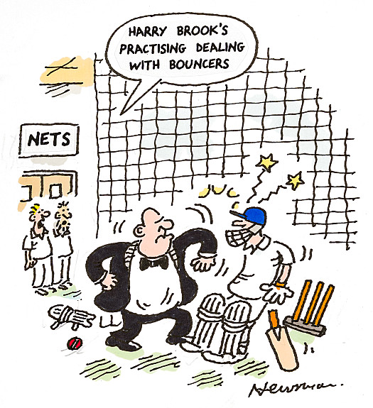 Harry Brook's practising dealing with bouncers