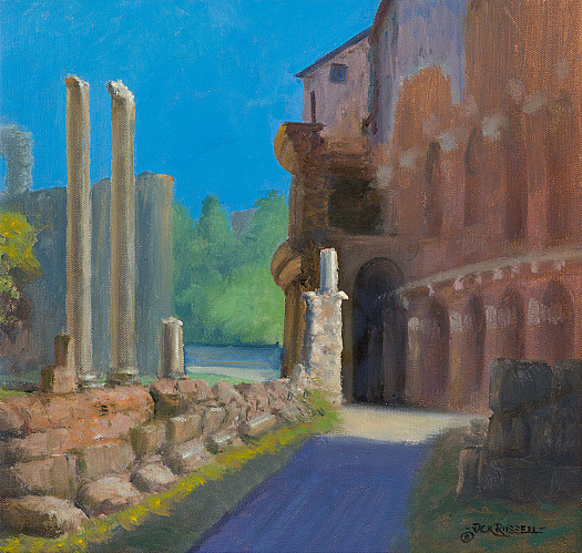 Roman Columns and the Theatre of Marcellus, Rome