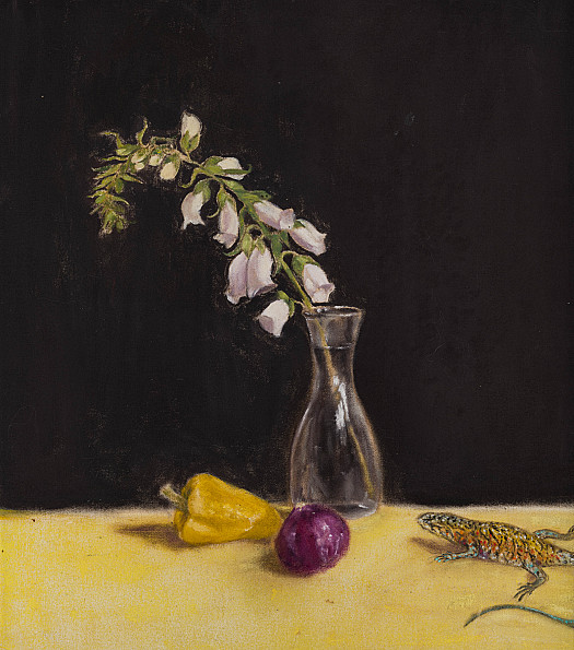 Still Life with Foxglove and Lizard