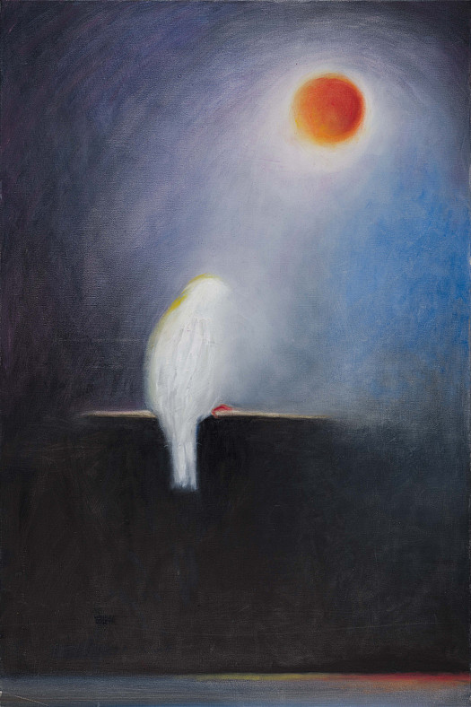 Bird and Red Moon