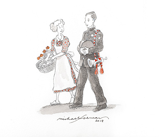 The bugler was walking alongside her. "You knew that poppy poem didn't you?" he said.