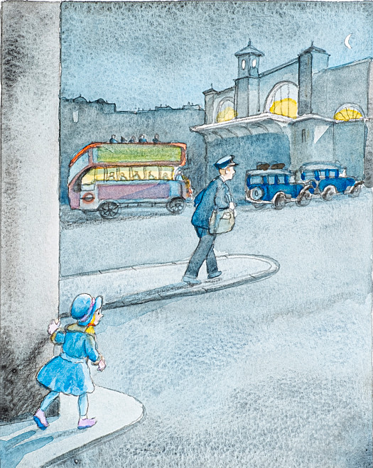 It was still dark as I followed Dad to the station, keeping a safe distance behind him just in case he looked around