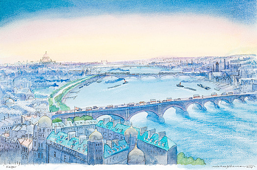 The Thames, Looking East from the Strand