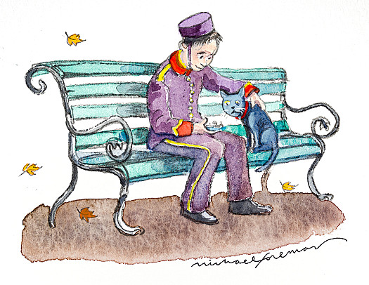 Sitting there on our bench one day I promised him faithfully that I'd look after him