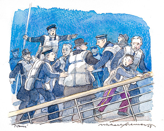 The Titanic was sinking fast, and we knew now we were going down with her
