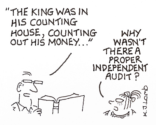 The King was in his counting house, counting out his money...