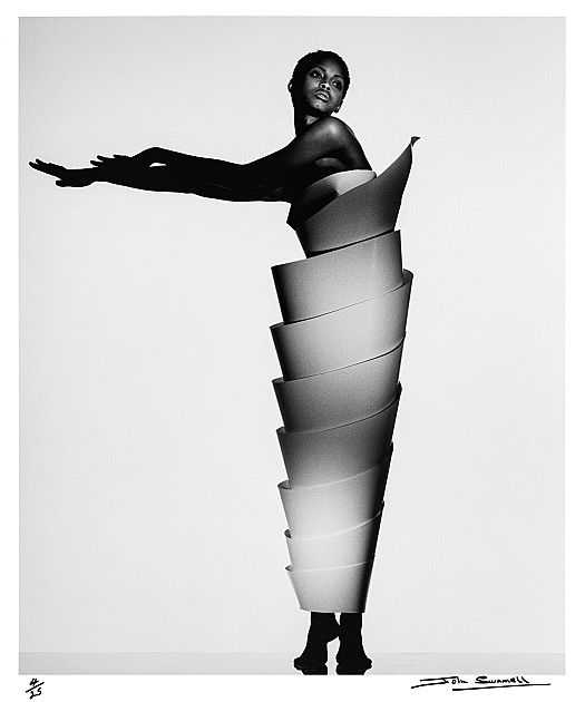 Advertising Still with Paper Dress by David and Elizabeth Emanuel, 1994