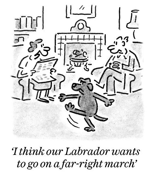 I think our Labrador wants to go on a far-right march