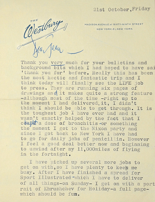 Typed Letter to Jean EllsmoorFriday 21 October 1960