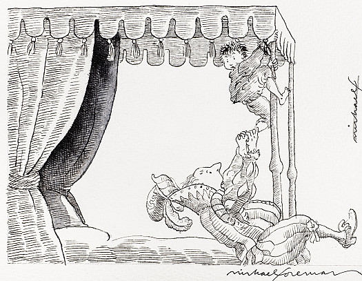 The Golden Man began squeezing ... and squeezing ... and pulling him down, and Nicobobinus felt the life ebbing away down his foot