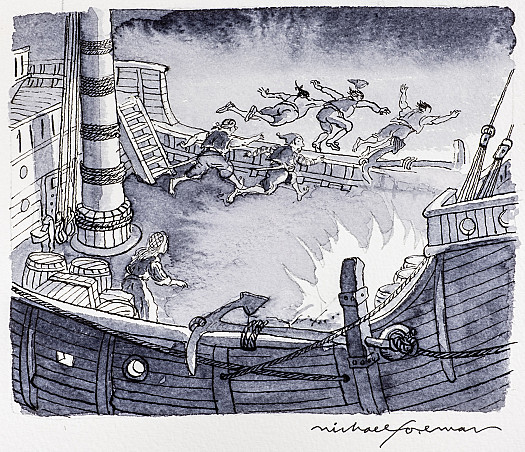Then, as if at a pre-arranged signal, they all jumped overboard